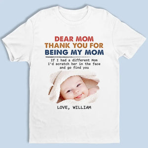 Photo personnalisée Merci d'être ma mère - T-shirt, sweat à capuche, sweat-shirt unisexe personnalisé pour la famille - Cadeau pour les membres de la famille
