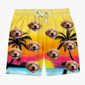 Les calories de vacances personnalisées ne comptent pas - Short de plage hawaïen tropical Aloha personnalisé pour chien et chat - Cadeau de vacances d'été, cadeau de fête d'anniversaire pour propriétaires d'animaux et amoureux des animaux