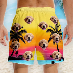 Les calories de vacances personnalisées ne comptent pas - Short de plage hawaïen tropical Aloha personnalisé pour chien et chat - Cadeau de vacances d'été, cadeau de fête d'anniversaire pour propriétaires d'animaux et amoureux des animaux