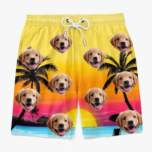 Les calories de vacances personnalisées ne comptent pas - Short de plage hawaïen tropical Aloha personnalisé pour chien et chat - Cadeau de vacances d'été, cadeau de fête d'anniversaire pour propriétaires d'animaux et amoureux des animaux