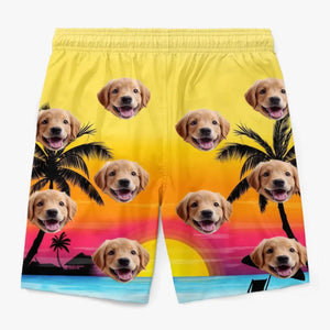 Les calories de vacances personnalisées ne comptent pas - Short de plage hawaïen tropical Aloha personnalisé pour chien et chat - Cadeau de vacances d'été, cadeau de fête d'anniversaire pour propriétaires d'animaux et amoureux des animaux