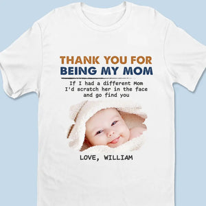 Photo personnalisée Merci d'être ma mère - T-shirt, sweat à capuche, sweat-shirt unisexe personnalisé pour la famille - Cadeau pour les membres de la famille