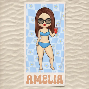 Laissez la mer vous libérer - Serviette de plage personnalisée Bestie - Cadeau de vacances d'été, cadeau de fête de piscine d'anniversaire pour meilleures amies, meilleures amies, sœurs