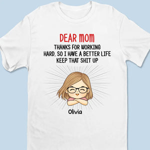 Merci d'avoir travaillé dur pour une vie meilleure - T-shirt, sweat à capuche et sweat-shirt unisexe personnalisé pour la famille - Cadeau pour les membres de la famille