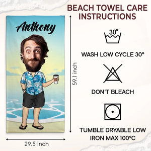 Serviette de plage personnalisée avec photo « Appelez-moi sur mon téléphone » - Cadeau pour les vacances d'été, un anniversaire, une fête à la piscine, pour mari, femme et famille