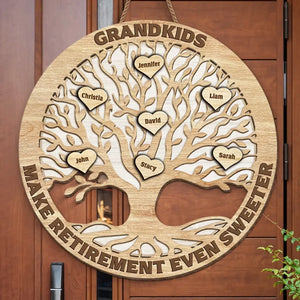 Un petit-enfant rend la retraite encore plus douce ! Panneau en bois personnalisé ! Cadeau pour maman et grand-mère