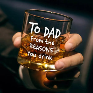 Custom Photo Our Family Is Awesome - Family Personalized Custom Whiskey Glass - Gift For Dad, Grandpa