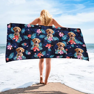 Custom Photo Vacay Mode Activated - Dog
& Cat Personalized Custom Beach Towel - Summer Vacation Gift, Birthday Pool Party Gift For Pet Owners, Pet Lovers