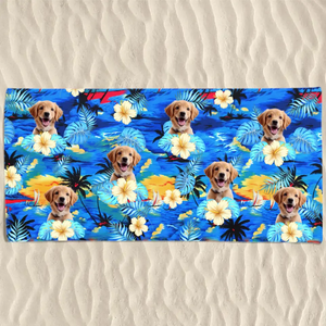 Photo personnalisée Amis à fourrure et journées ensoleillées - Chien
Serviette de plage personnalisée avec chat - Cadeau de vacances d'été, cadeau d'anniversaire pour les propriétaires d'animaux et les amoureux des animaux