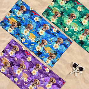 Photo personnalisée Amis à fourrure et journées ensoleillées - Chien
Serviette de plage personnalisée avec chat - Cadeau de vacances d'été, cadeau d'anniversaire pour les propriétaires d'animaux et les amoureux des animaux