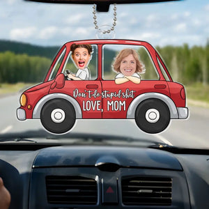 Photo personnalisée « Partons en voyage ensemble » - Ornement de voiture personnalisé en famille - Forme personnalisée en acrylique - Cadeau pour maman, fille, fils