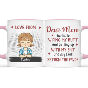 Un jour, nous vous rendrons la pareille - Tasse personnalisée avec accents pour la famille - Cadeau pour les membres de la famille