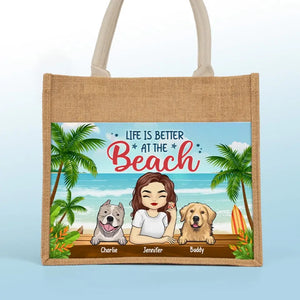 Meilleure maman de chien au monde - Sacs fourre-tout personnalisés pour chien, sacs fourre-tout en jute, sacs de plage - Cadeau pour propriétaires et amoureux des animaux