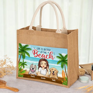 Meilleure maman de chien au monde - Sacs fourre-tout personnalisés pour chien, sacs fourre-tout en jute, sacs de plage - Cadeau pour propriétaires et amoureux des animaux