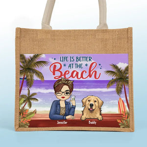 Meilleure maman de chien au monde - Sacs fourre-tout personnalisés pour chien, sacs fourre-tout en jute, sacs de plage - Cadeau pour propriétaires et amoureux des animaux