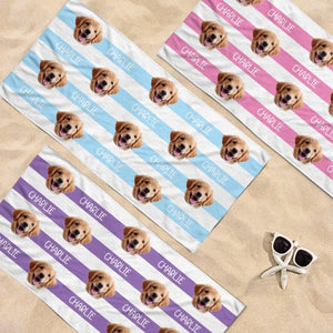 Photo personnalisée : journées d'été et câlins d'animaux - Chien
Serviette de plage personnalisée avec chat - Cadeau de vacances d'été, cadeau d'anniversaire pour les propriétaires d'animaux et les amoureux des animaux