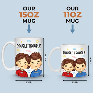 Double problème pour les parents - Tasse personnalisée pour la famille - Cadeau pour les membres de la famille