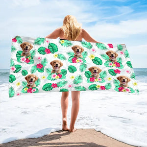 Photo personnalisée prête à bronzer - Chien
Serviette de plage personnalisée avec chat - Cadeau de vacances d'été, cadeau d'anniversaire pour les propriétaires d'animaux et les amoureux des animaux