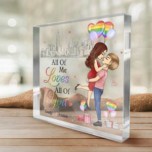 L'amour triomphe, l'amour compte - Plaque acrylique carrée personnalisée pour couple - Cadeau pour mari et femme, anniversaire, LGBTQ+