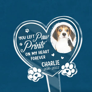 Photo personnalisée « Je t'aimerai toujours » - Piquet de jardin en acrylique style vitrail personnalisé - Cadeau de condoléances pour les propriétaires et les amoureux des animaux