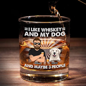 J'aime le whisky et mes chiens - Verre à whisky personnalisé pour chien - Cadeau pour les propriétaires d'animaux et les amoureux des animaux