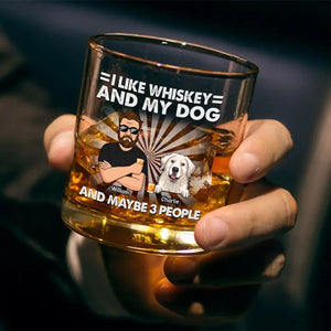 J'aime le whisky et mes chiens - Verre à whisky personnalisé pour chien - Cadeau pour les propriétaires d'animaux et les amoureux des animaux