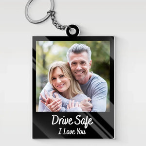 Porte-clés photo personnalisé en acrylique avec photo « L'amour est la beauté de l'âme » - Cadeau pour couple, anniversaire