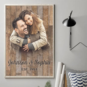 Photo personnalisée dans une pièce pleine d'art, je te regarderais toujours - Affiche verticale personnalisée pour couple - Cadeau pour mari et femme, anniversaire