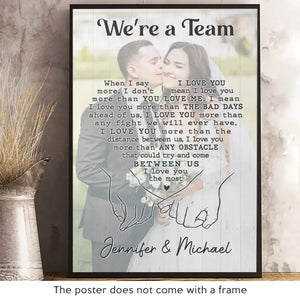 Photo personnalisée « Je t'aime le plus » - Affiche verticale personnalisée pour couple - Cadeau pour mari et femme, anniversaire