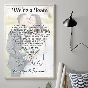 Photo personnalisée « Je t'aime le plus » - Affiche verticale personnalisée pour couple - Cadeau pour mari et femme, anniversaire