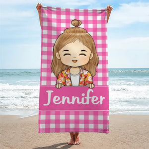 L'été, c'est le temps de la famille - Serviette de plage personnalisée pour la famille - Cadeau de vacances d'été, cadeau d'anniversaire pour les membres de la famille