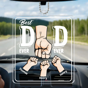 Conduisez prudemment papa - Décoration de voiture personnalisée en acrylique - Forme personnalisée - Cadeau pour papa et grand-père
