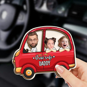 Photo personnalisée « Conduisez en toute sécurité » « Je t'aime » - Clip de pare-soleil de voiture personnalisé pour la famille - Cadeau pour les membres de la famille