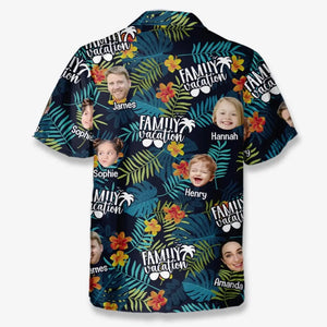 Photo personnalisée : l'été est le summum de la vie - T-shirt hawaïen tropical unisexe personnalisé pour la famille - Cadeau de vacances d'été, cadeau pour les membres de la famille