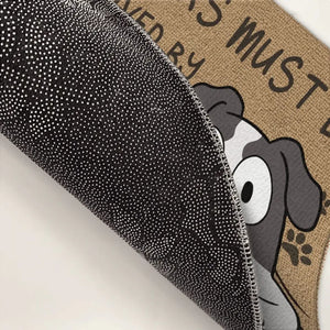 Vous devez être approuvé par nous - Tapis décoratif personnalisé pour chien - Cadeau de pendaison de crémaillère pour les propriétaires d'animaux et les amoureux des animaux
