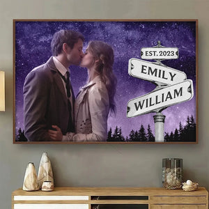 Photo personnalisée « Je tombe toujours amoureux de toi tous les jours » - Affiche horizontale personnalisée pour couple - Cadeau pour mari et femme, anniversaire