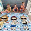 C'est l'été et l'heure de flâner - Serviette de plage personnalisée pour la famille - Cadeau de vacances d'été, cadeau de fête d'anniversaire à la piscine pour les membres de la famille