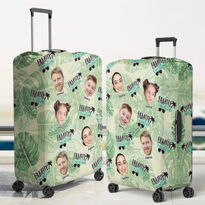 Housse de bagage personnalisée avec photo « N'oubliez pas que le bonheur est une façon de voyager » - Cadeau de vacances d'été pour les membres de la famille