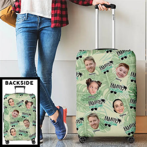 Housse de bagage personnalisée avec photo « N'oubliez pas que le bonheur est une façon de voyager » - Cadeau de vacances d'été pour les membres de la famille