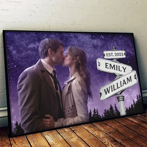 Photo personnalisée « Je tombe toujours amoureux de toi tous les jours » - Affiche horizontale personnalisée pour couple - Cadeau pour mari et femme, anniversaire