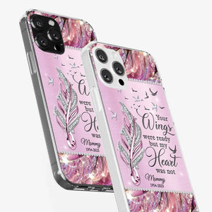 Tu seras toujours dans mon cœur - Étui de téléphone transparent personnalisé commémoratif - Cadeau de condoléances pour les membres de la famille