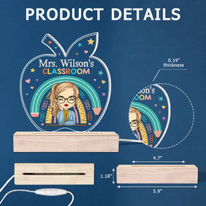 Tu appartiens à cet endroit - Lampe LED 3D personnalisée pour enseignant - Cadeau pour enseignant