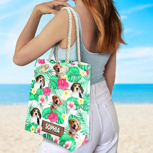 Sac de plage personnalisé avec photo « La vie est meilleure à la plage » - Cadeau de vacances d'été pour les propriétaires et les amoureux des animaux
