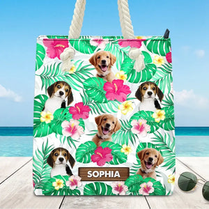 Sac de plage personnalisé avec photo « La vie est meilleure à la plage » - Cadeau de vacances d'été pour les propriétaires et les amoureux des animaux