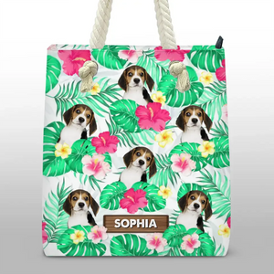 Sac de plage personnalisé avec photo « La vie est meilleure à la plage » - Cadeau de vacances d'été pour les propriétaires et les amoureux des animaux