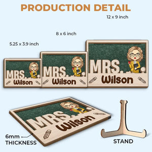 Bienvenue dans ma classe - Plaque en bois personnalisée à 2 couches avec support pour enseignant - Cadeau pour enseignant