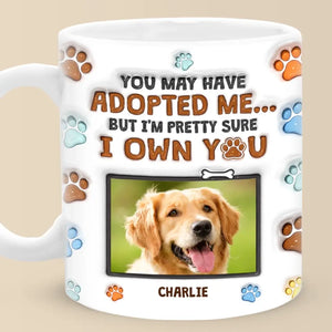 Mug personnalisé avec photo « Les chiens ne me mordent jamais, seulement les humains » - Mug personnalisé avec effet gonflé 3D pour chien et chat - Cadeau pour les propriétaires et les amoureux des animaux