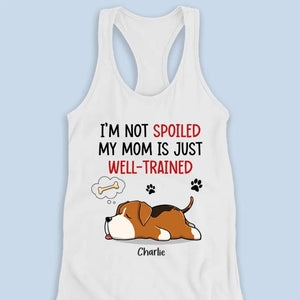 Ma mère est bien dressée ! Débardeur dos nageur personnalisé pour chien ! Cadeau pour les propriétaires et les amoureux des animaux.
