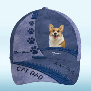 Casquette personnalisée avec photo « J'adore la vie de carlin » pour chien et chat, imprimé intégral, cadeau idéal pour les propriétaires et les amoureux des animaux.