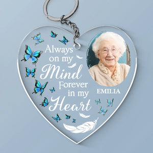Photo personnalisée Votre souvenir est une lumière pour nous guider - Porte-clés en acrylique personnalisé en forme de mémorial - Cadeau de condoléances pour les membres de la famille
